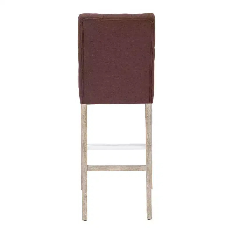 29 Tabouret de bar capitonné en lin, marron