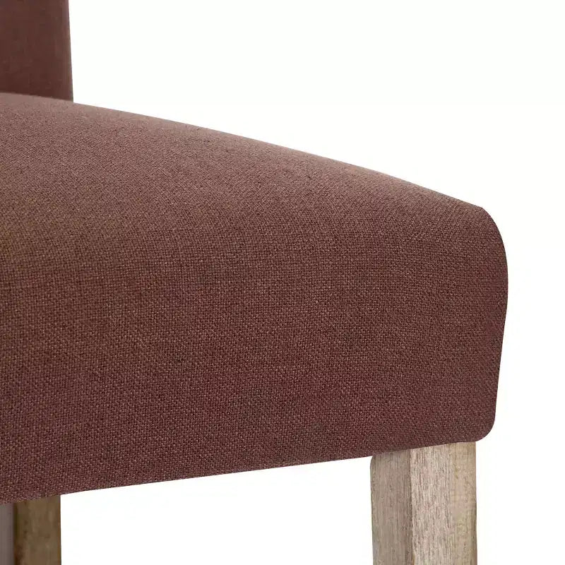 29 Tabouret de bar capitonné en lin, marron
