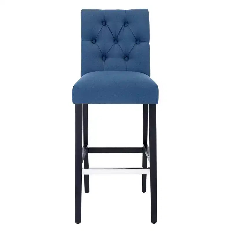 29 Chaise de bar rembourrée en tissu de lin capitonné, Thé