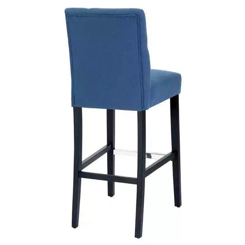 29 Chaise de bar rembourrée en tissu de lin capitonné, Thé