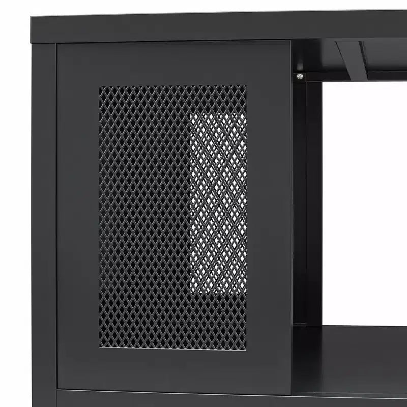 Table basse Shadwick en métal avec des accents de treillis métallique perforé