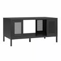 Table basse Shadwick en métal avec des accents de treillis métallique perforé