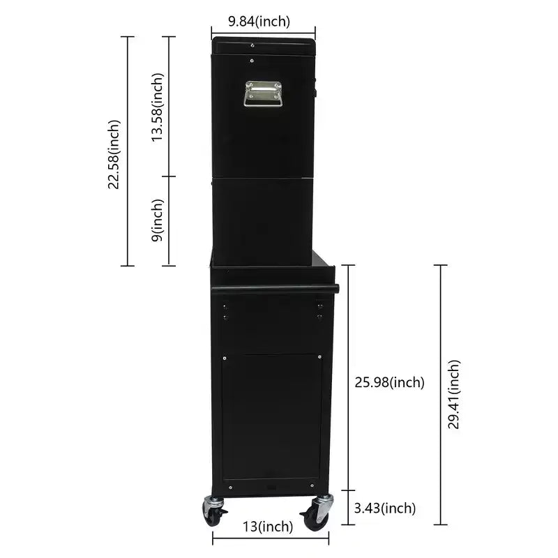 Servante à outils roulante 6 tiroirs avec roues, armoire de rangement à outils Meta avec boîte à outils supérieure détachable, chariot à outils sur roues pour atelier, entrepôt, garage