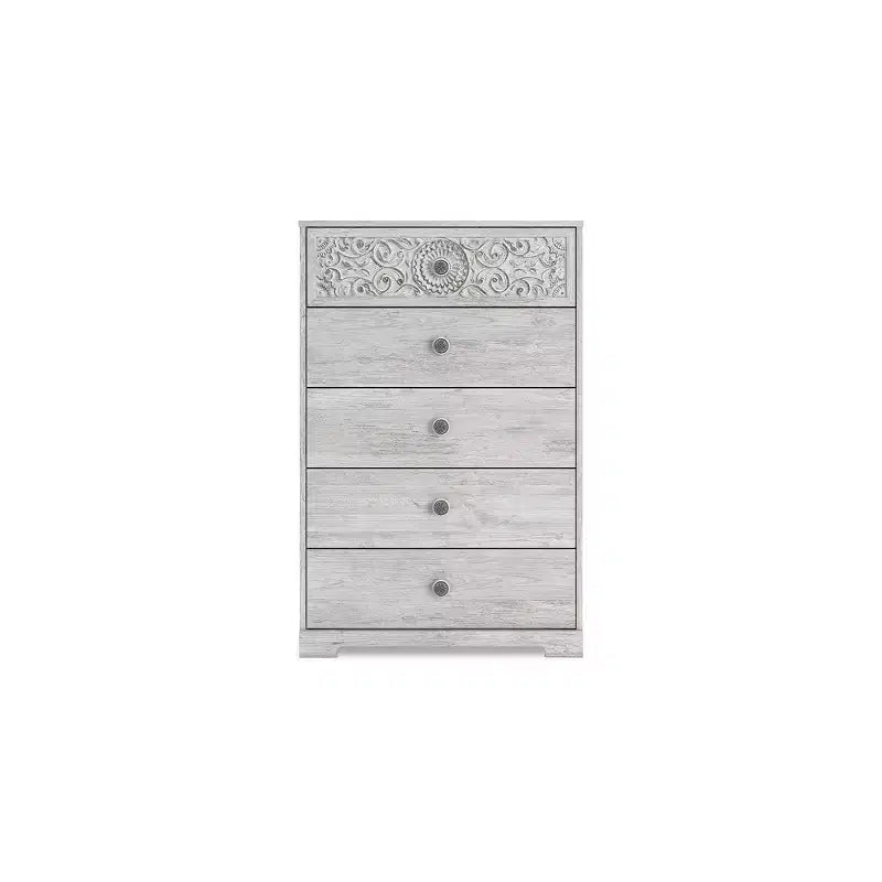 Commode Paxberry décontractée, blanchie à la chaux
