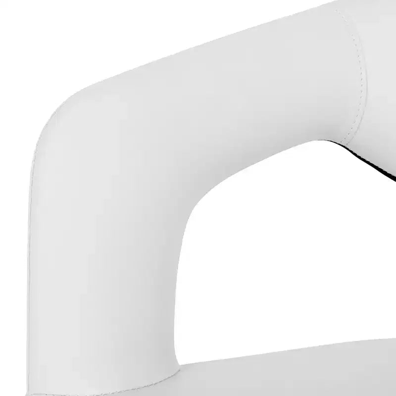 Chaise de salle à manger moderne Entice, assise en cuir rembourré avec dossier ouvert incurvé et pieds en métal, cuisine moderne, salle à manger, maison, sièges de café