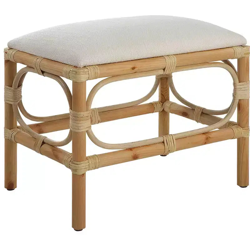 Banc rectangulaire Laguna 24W en tissu blanc