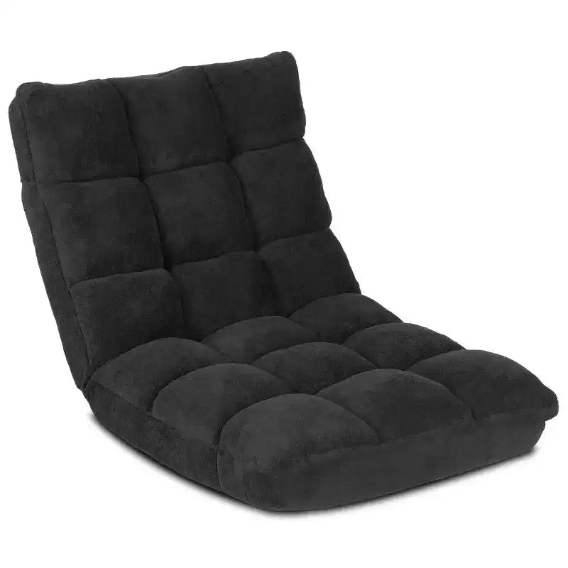 Chaise de sol réglable 14 positions, fauteuil paresseux pliant pour jeux, coussiné neuf Bleu/Vert/Rose clair/Violet/Noir/Café/Marron clair/Rose/Gris