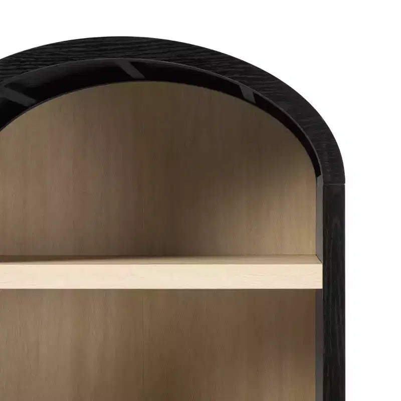 Bibliothèque-armoire Saracina Home de 193 cm avec 3 étagères et dessus arrondi