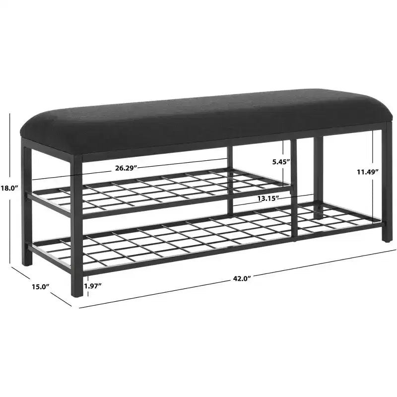Banc étagère ouverte Milligan avec coussin - BCH5003 - Safavieh