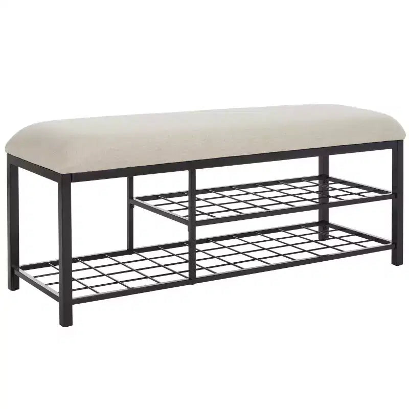 Banc étagère ouverte Milligan avec coussin - BCH5003 - Safavieh