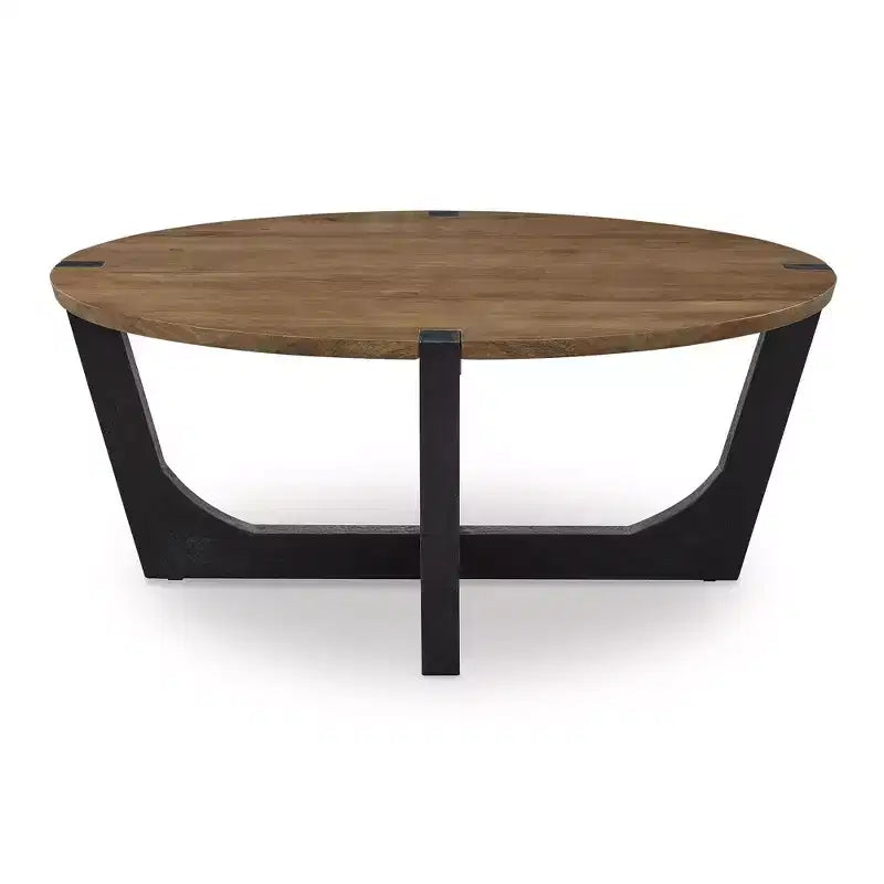 Table basse ronde Hanneforth Signature Design by Ashley, marron/noir