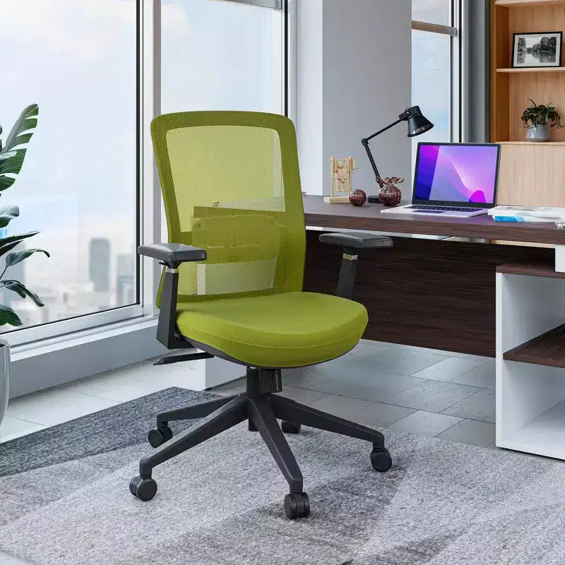 Fauteuil de bureau ergonomique Ingram, chaise de travail pivotante à hauteur réglable avec soutien lombaire et inclinaison, chaise d'ordinateur confortable pour 8 heures de bureau