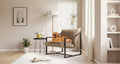 Fauteuil d'appoint moderne avec assise en toile, fauteuils de salon confortables en tissu avec cadre métallique robuste, fauteuil de lecture pour salon et chambre à coucher