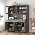 Bahut gris moiré 155 cm de large avec 3 tiroirs et huche à buffet de conception moderne, buffet de rangement, meuble de rangement