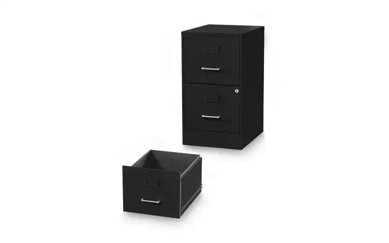 Classeur vertical Soho, 2 tiroirs : Classeur/classeur, format Lettre, noir, 14 x 18 x 24,1