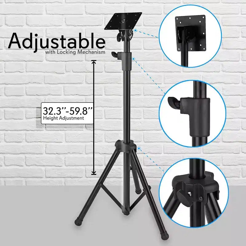 Pied de téléviseur trépied portable pour écrans jusqu'à 32 pouces avec compatibilité VESA, hauteur réglable, installation facile