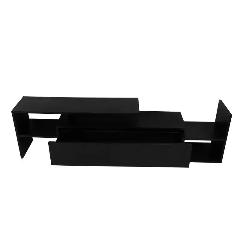 Meuble TV LeisureMod avec étagères et bibliothèque en MDF, Collection Surrey, Console de divertissement moderne pour salon, appartement ou bureau