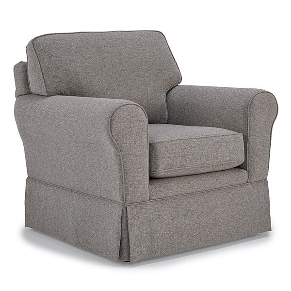 Skirted Club Chair – Innerspring Coil Seating, 700+ Fabric Options, USA Made