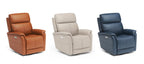 Fauteuil inclinable électrique avec têtière et commande lombaire – Cuir pleine fleur