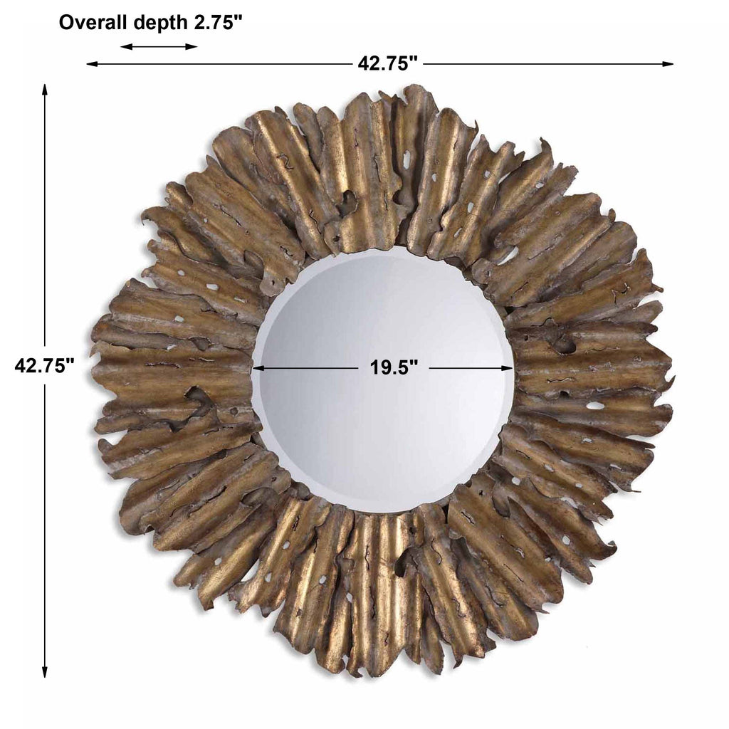 Hemani Hand-Forged Antique Gold Mirror – Hammered Metal Frame