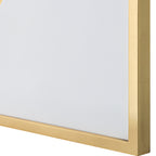 Grand miroir sur pied – Blanc et feuille d'or, design classique élégant, 32×80"