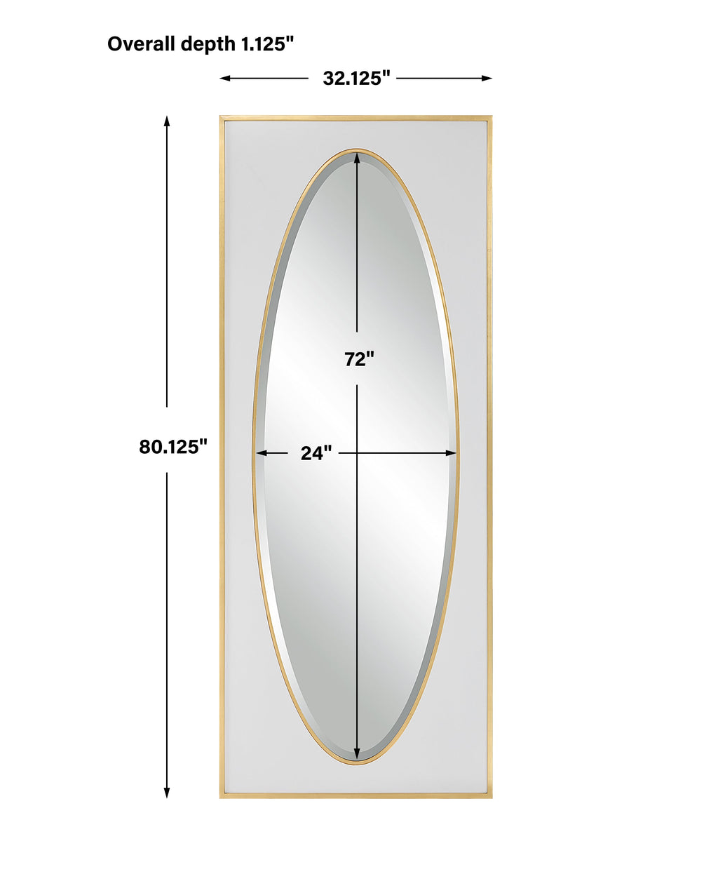 Danbury White & Gold Leaf Tall Mirror – Classic Elegant Design