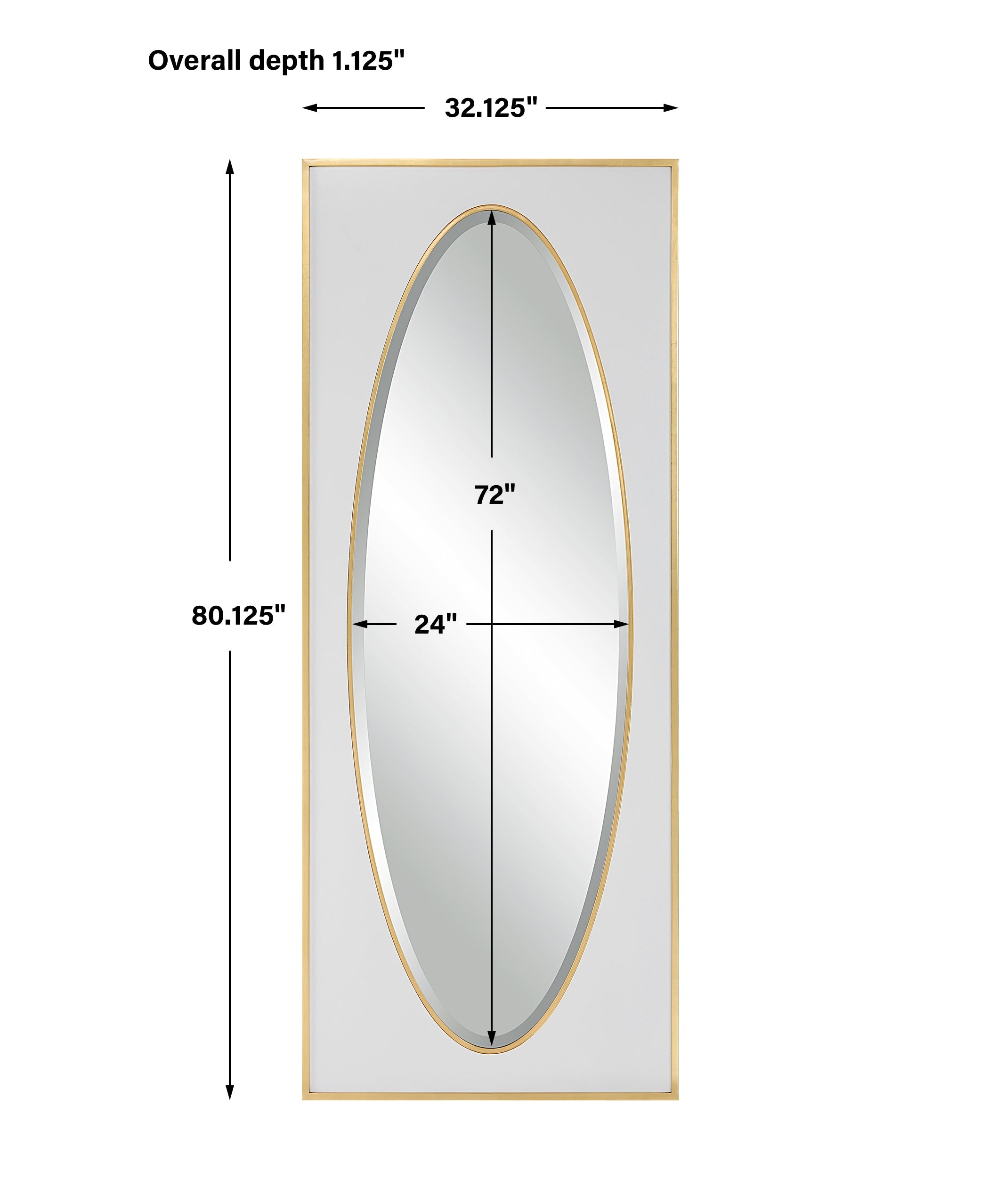 Danbury White & Gold Leaf Tall Mirror – Classic Elegant Design