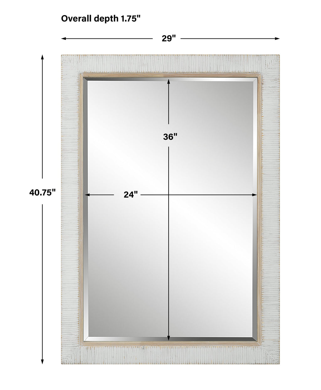 Cape Whitewashed Rattan Mirror – Coastal Style, Oak Inner Liner