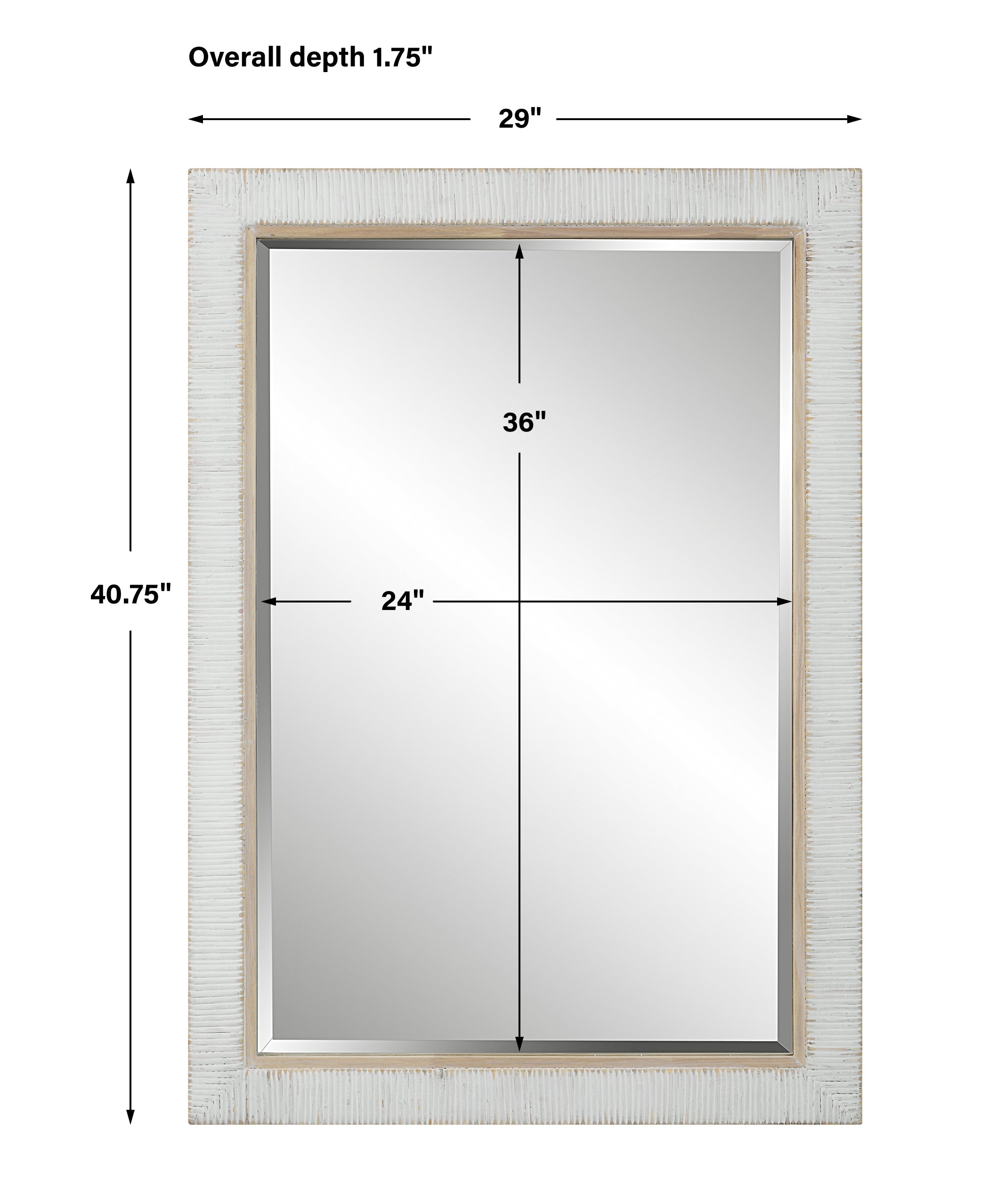 Cape Whitewashed Rattan Mirror – Coastal Style, Oak Inner Liner