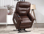 Fauteuil releveur inclinable avec fonction chauffante et massante – Accoudoirs arrondis, châssis en acier
