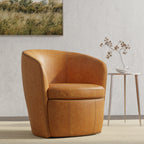 Fauteuil club pivotant à 360° en cuir véritable – 10 couleurs, capacité de 159 kg