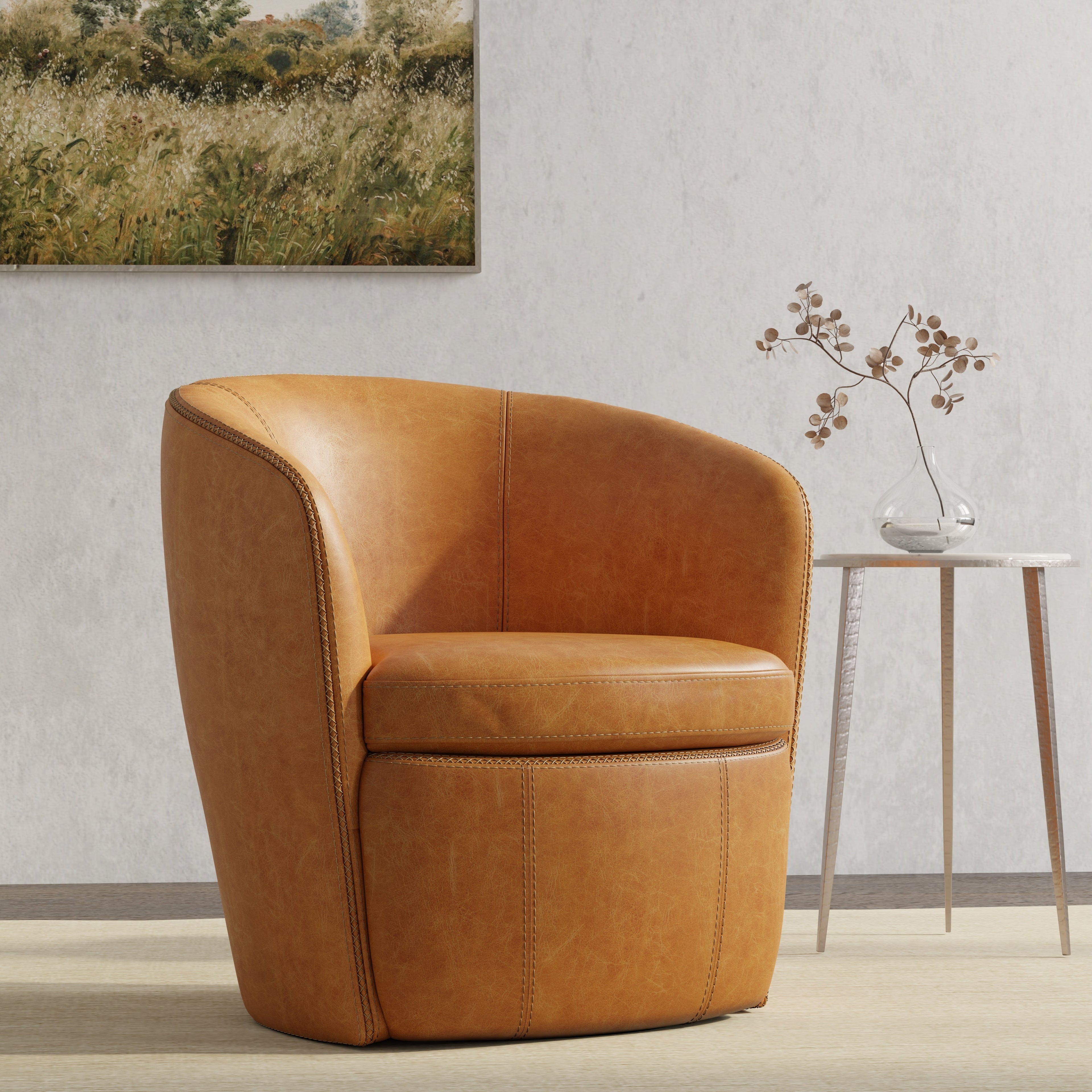 Barolo Leather Swivel Chair