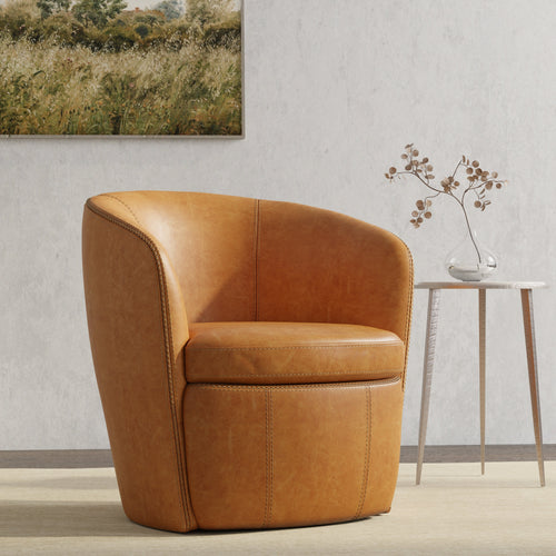 Barolo Leather Swivel Chair
