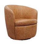 Fauteuil club pivotant à 360° en cuir véritable – 10 couleurs, capacité de 159 kg