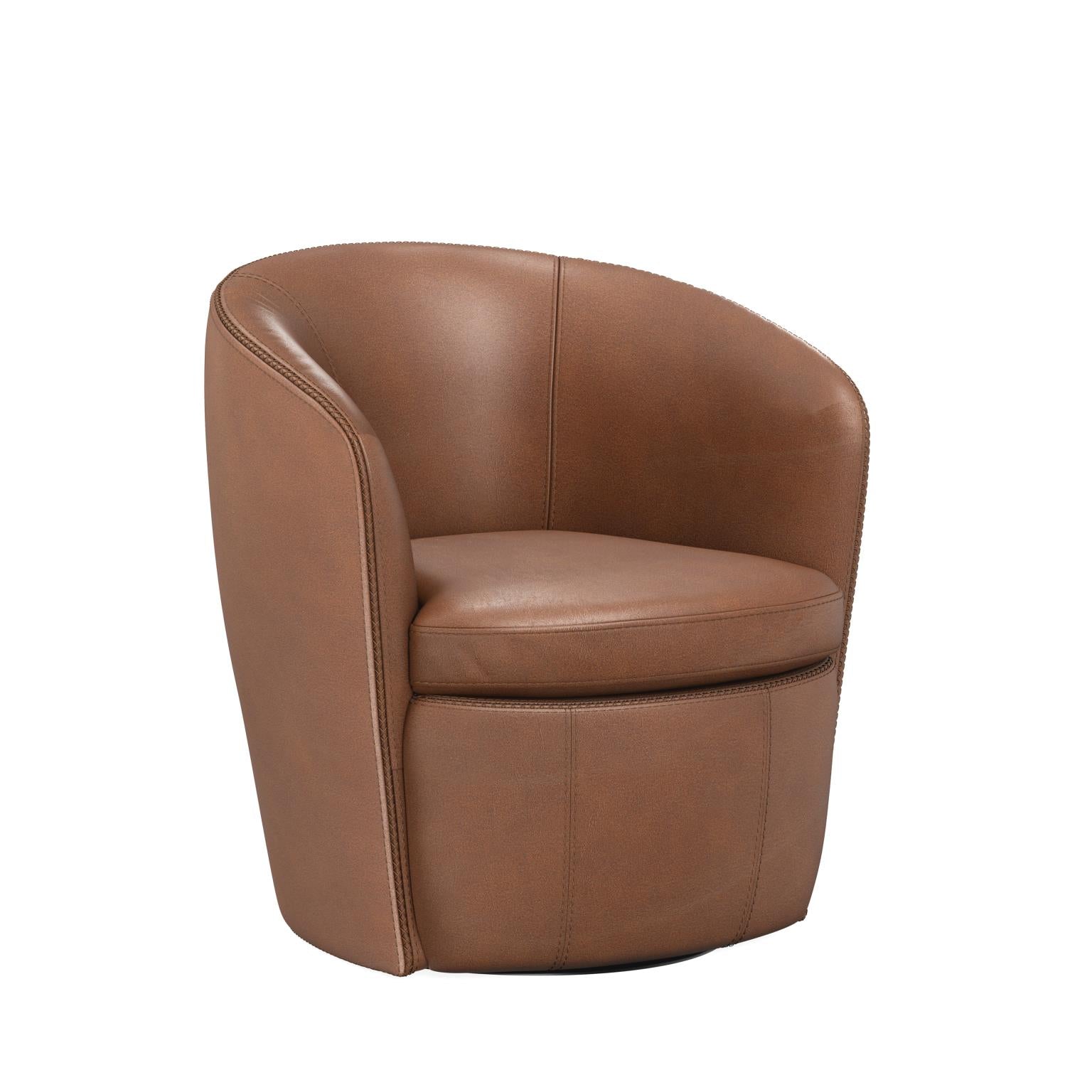 Barolo Leather Swivel Chair
