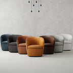 Fauteuil club pivotant à 360° en cuir véritable – 10 couleurs, capacité de 159 kg