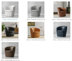 Fauteuil club pivotant à 360° en cuir véritable – 10 couleurs, capacité de 159 kg
