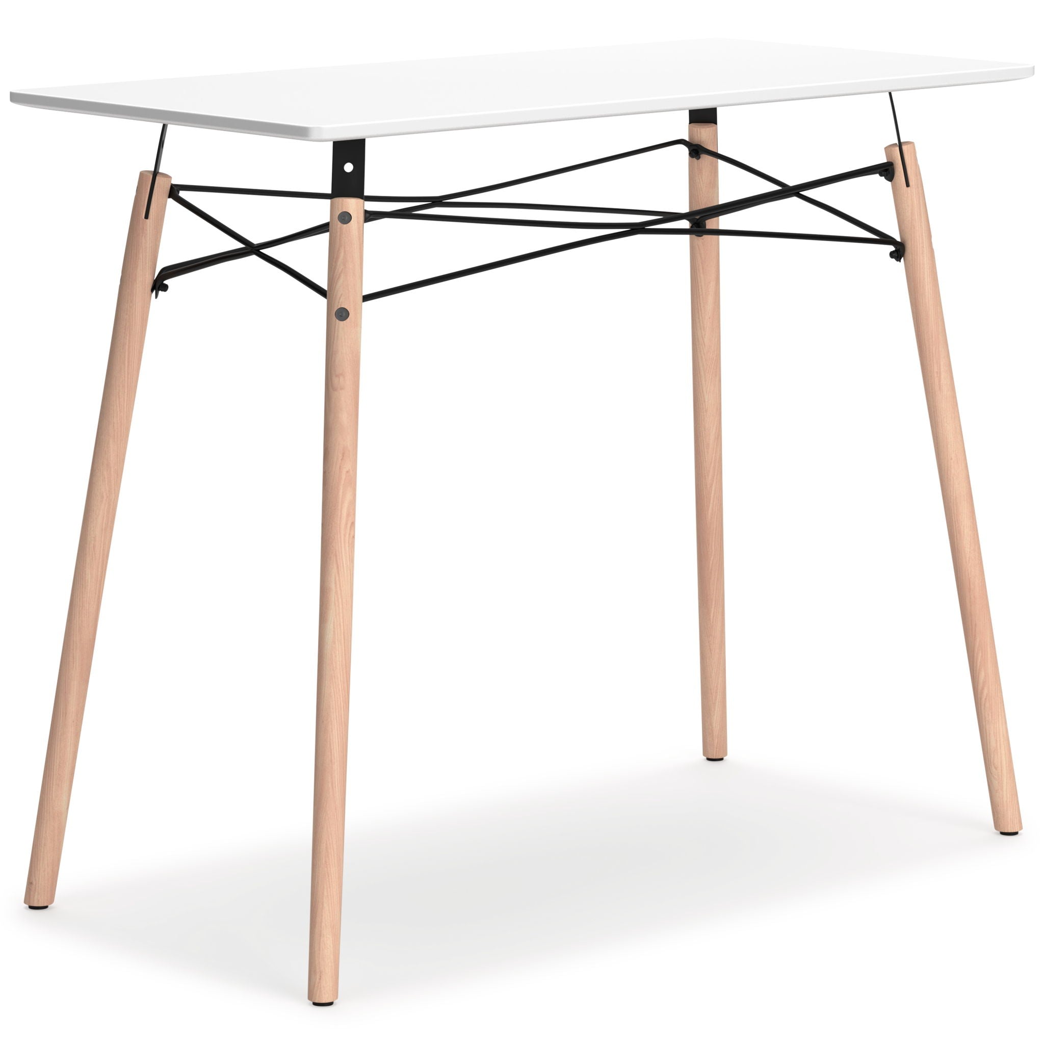 Jaspeni Modern Home Office Desk – Black Metal & Wood, Space-Saving